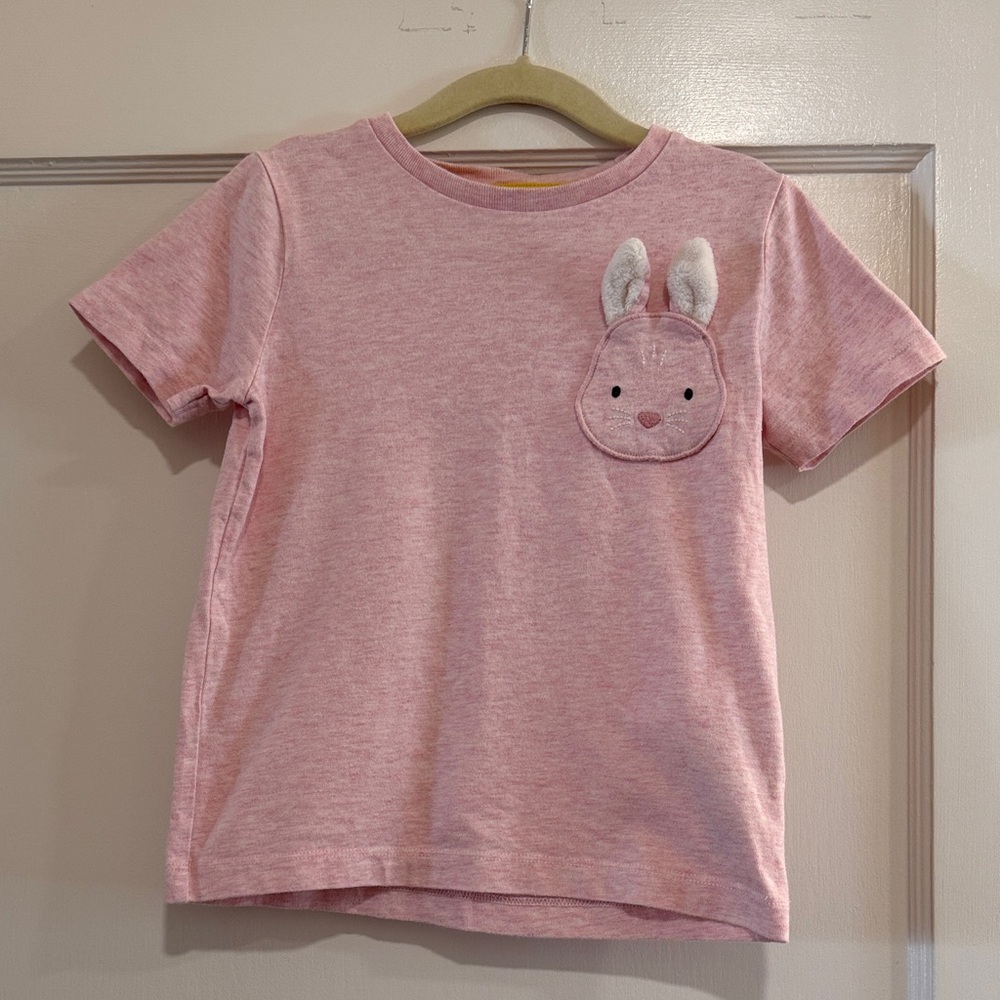 Mini Boden Pink Bunny Pocket Kids T-Shirt